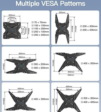 PERLESMITH Full Motion TV Wall Mount for 26-55 Inch TVs with Articulating Arms Swivels Tilt Extensio