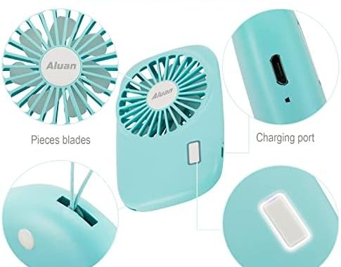Aluan Handheld Fan Mini Fan Powerful Small Personal Portable Fan Speed Adjustable USB Rechargeable E