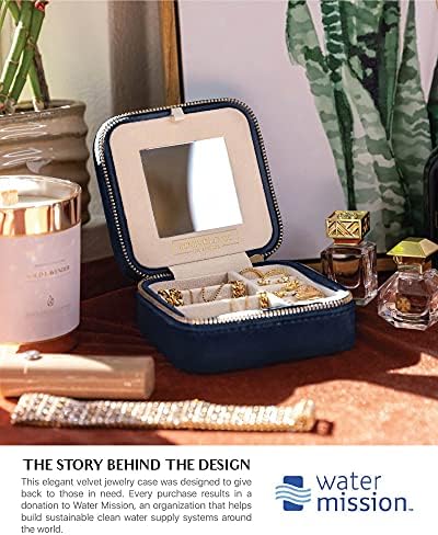 Amazon.com: Plush Velvet Travel Jewelry Box Organizer | Travel Jewelry Case, Jewelry Travel Organize