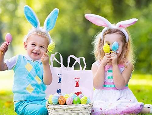Amazon.com: 6 Pack Easter Basket Bags Easter Egg Bunny Gifts Happy Easter Rabbit Peeps Non-Woven Tot