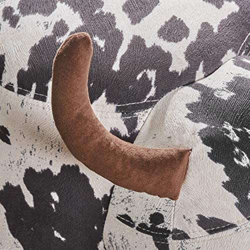 Amazon.com: Christopher Knight Home Bessie Patterned Velvet Cow Ottoman, Black And White Cow Hide /