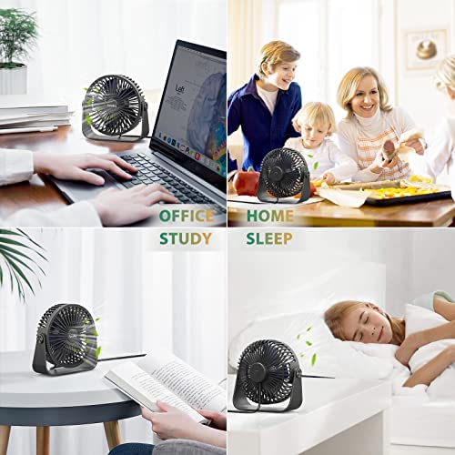 FARADAY USB Desk Fans 5 Inches Portable Table Fans 360° Head Rotation Small Personal Desktop Fan for