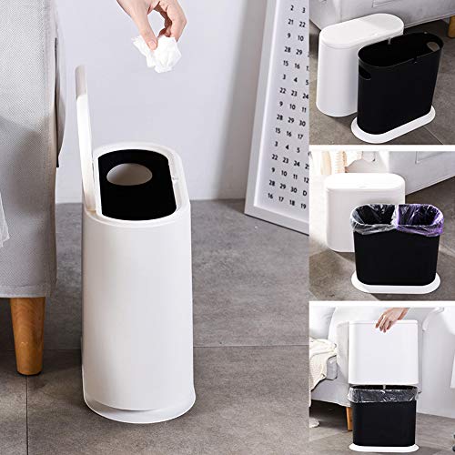 Amazon.com: Sooyee 10 Liter Rectangular Plastic Trash Can Wastebasket with Press Type Lid,2.4 Gallon