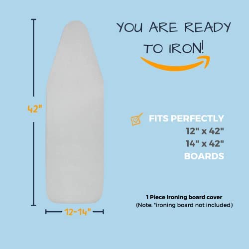 Amazon.com: 14x42 inch Ironing Board Cover and Pad, Adjustable Elastic Edge Fit, Extra Thick Padding