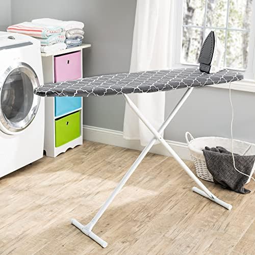 Ironing Board Full Size; Made in USA by Seymour Home Products (Grey Lattice) Bundle Includes Cover +