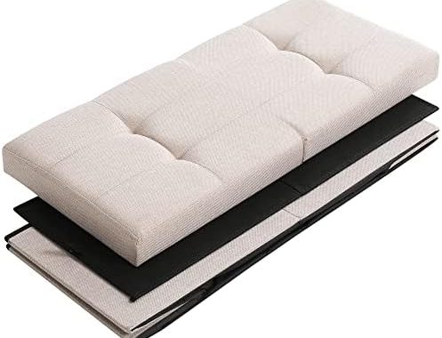 Amazon.com: CUYOCA Storage Ottoman Bench Foldable Seat Footrest Shoe Bench End of Bed Storage with F