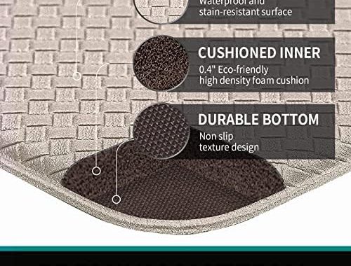 DEXI Kitchen Rugs and Mats Cushioned Anti Fatigue Comfort Mat Non Slip Standing Rug 2 Pieces Set 17"