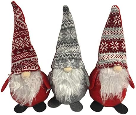 Christmas House Decor Holiday Gnomes, 14 inches (Set of 3)