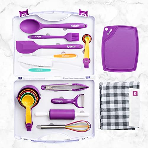 Amazon.com: KIDSTIR Kids Cooking Sets Kids Baking Set 34 Piece Real Cooking Set for Kids with Organi