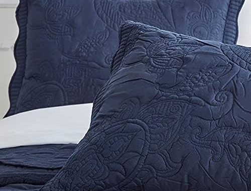 Amazon.com: HZ&HY Oversized King Bedspread Navy Blue 128x120 Extra Wide, Coverlet Bedding Set, L