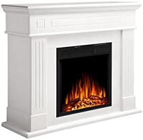 R.W.FLAME Electric Fireplace Mantel Wooden Surround Firebox, Freestanding Fireplace, Home Space Heat